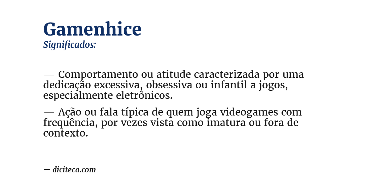 Significado de gamenhice