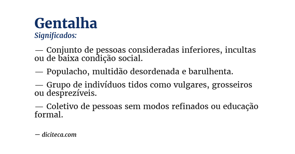 Significado de gentalha