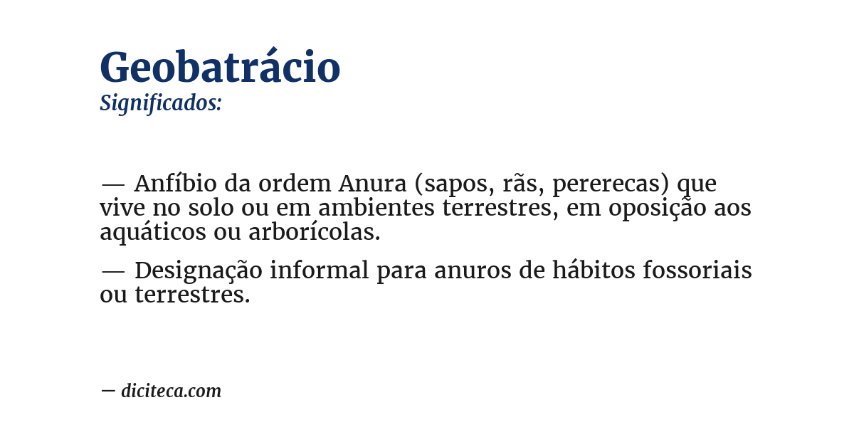 Significado de geobatrácio