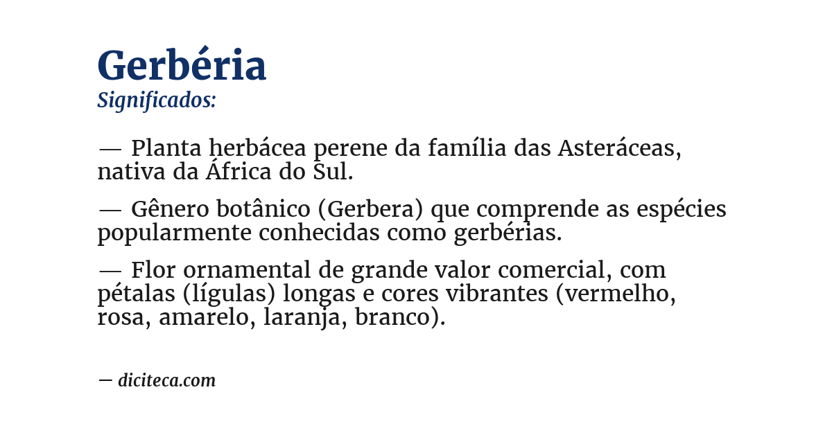 Significado de gerbéria