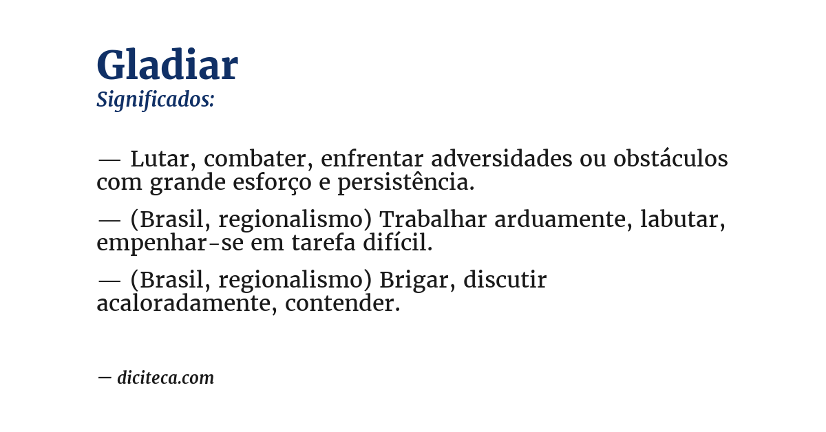 Significado de gladiar