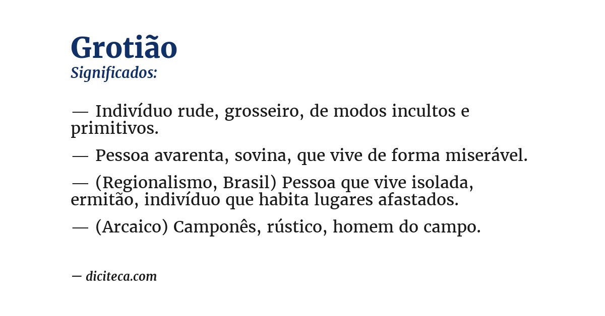 Significado de grotião