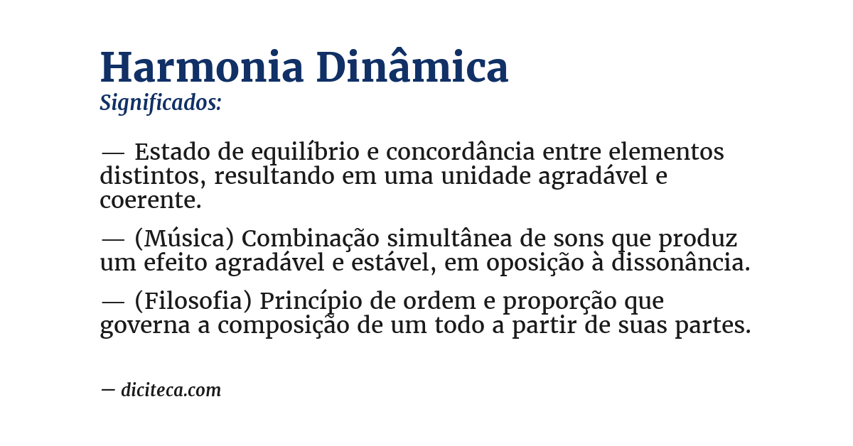 Significado de harmonia dinâmica