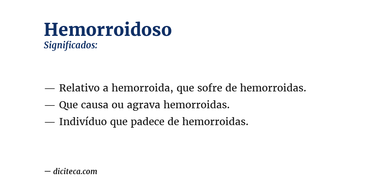 Significado de hemorroidoso