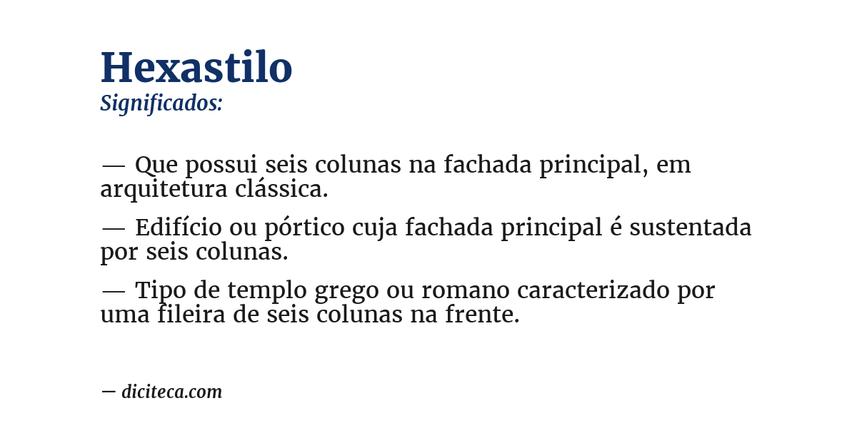 Significado de hexastilo