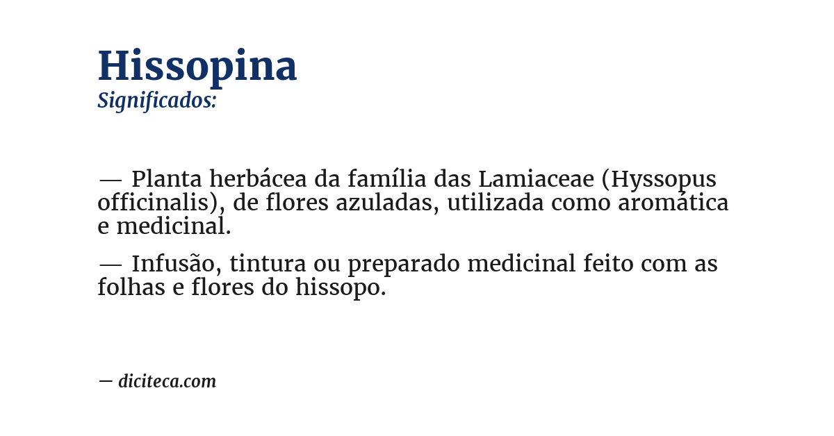 Significado de hissopina