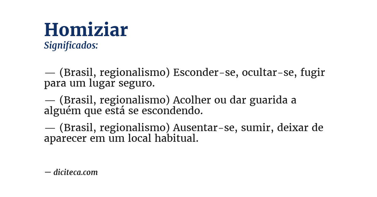 Significado de homiziar