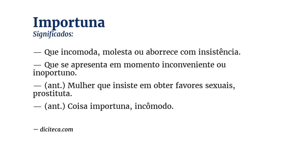 Significado de importuna