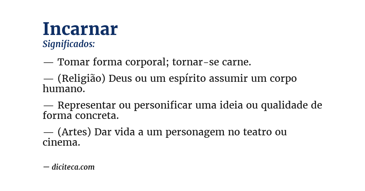 Significado de incarnar