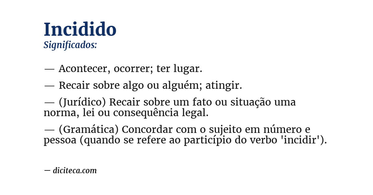 Significado de incidido