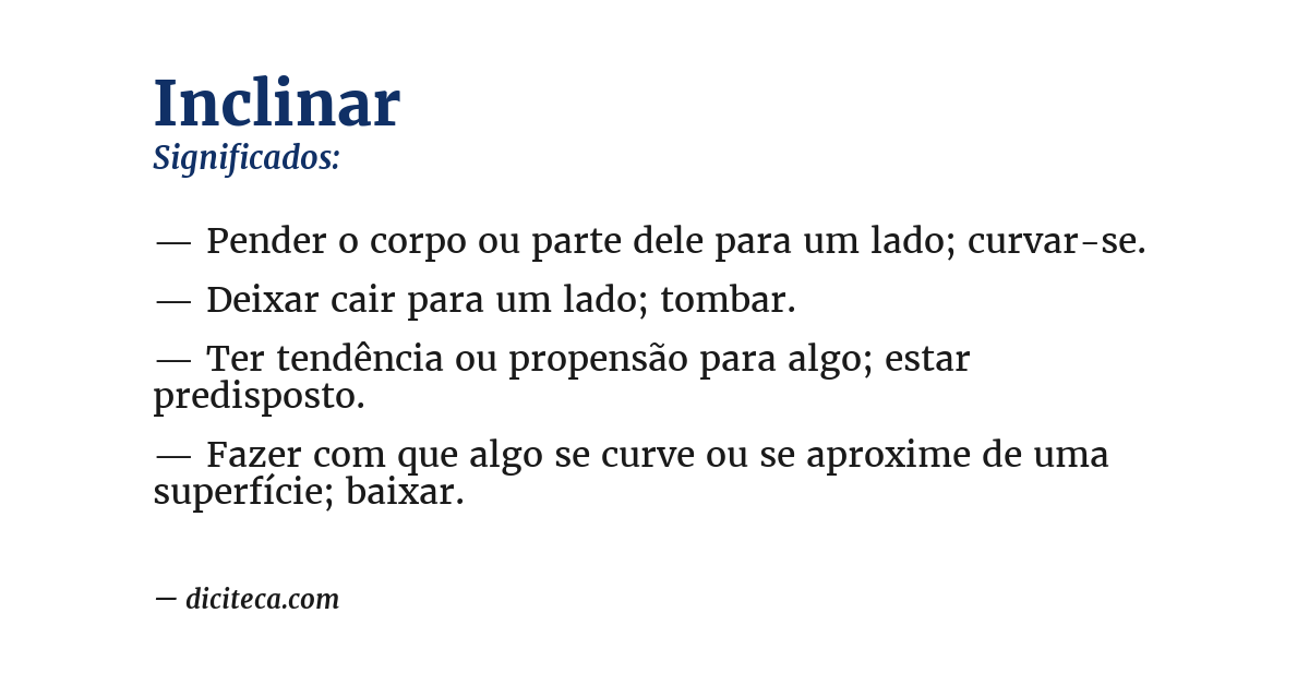 Significado de inclinar