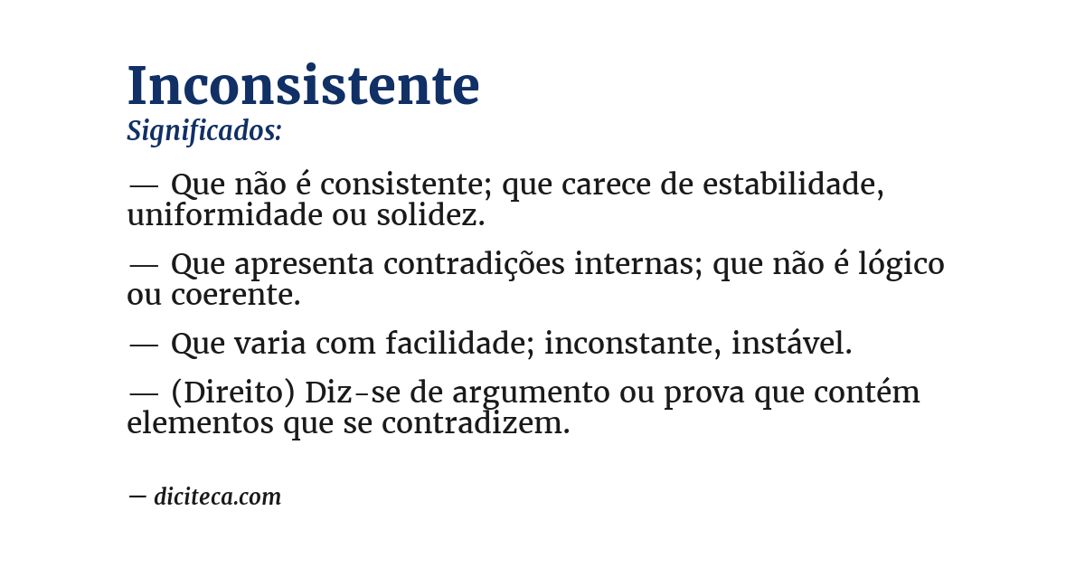 Significado de inconsistente