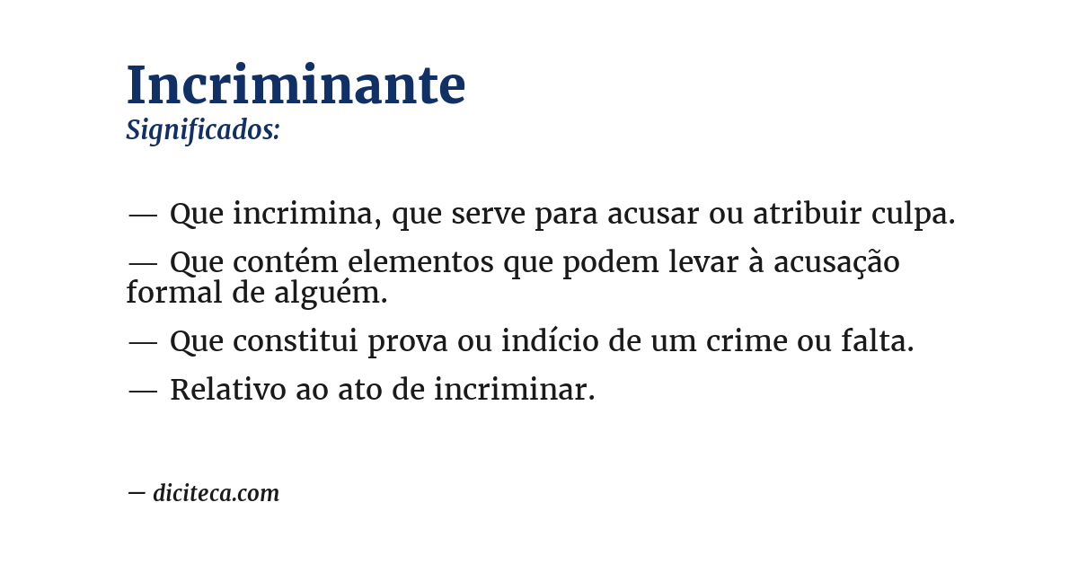 Significado de incriminante