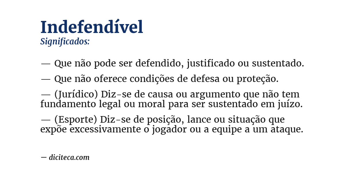 Significado de indefendível