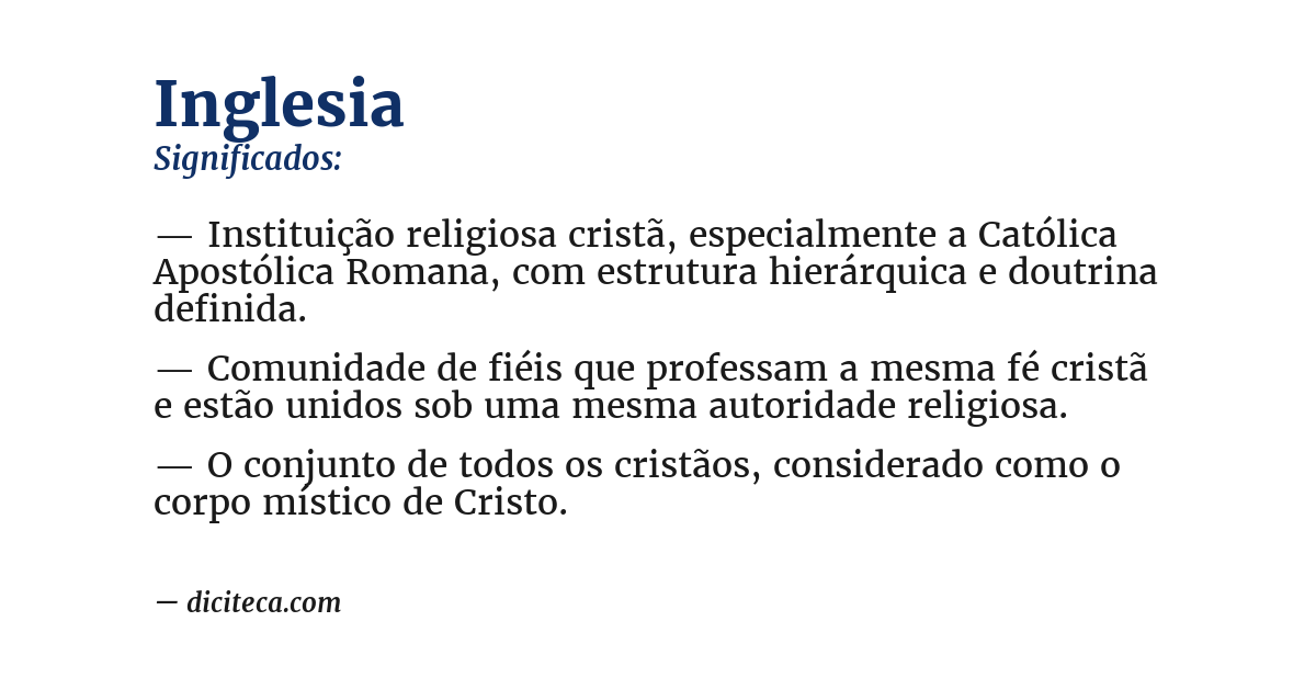 Significado de inglesia