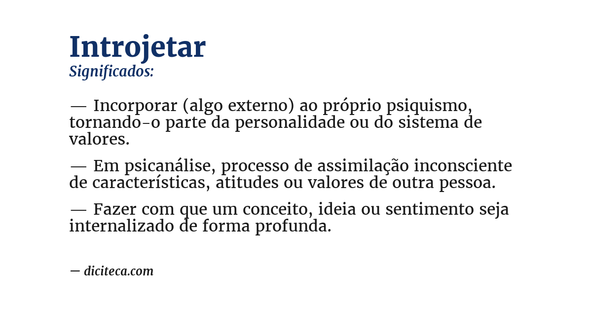 Significado de introjetar