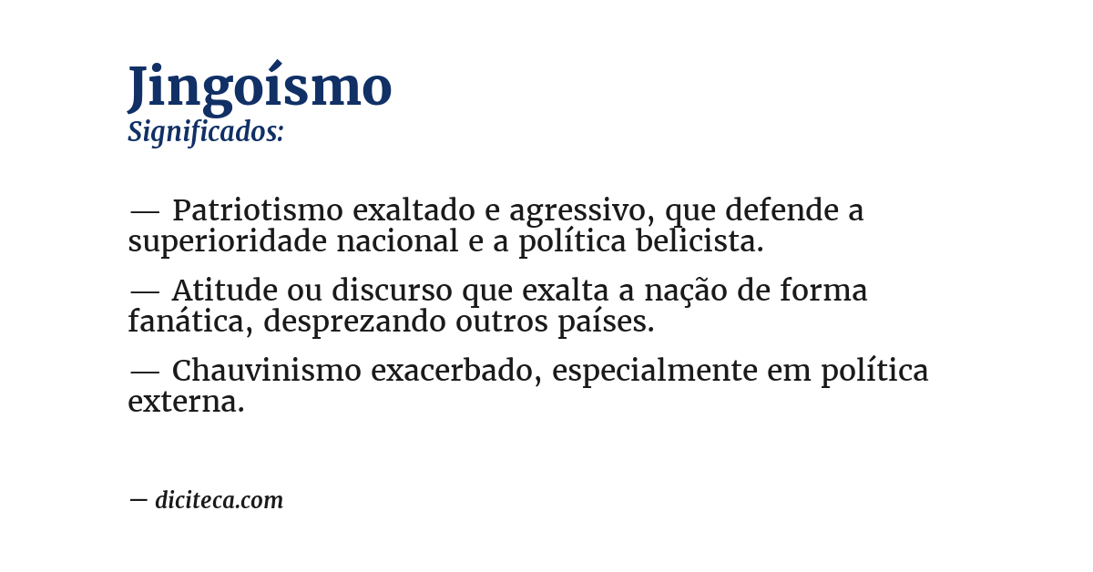 Significado de jingoísmo
