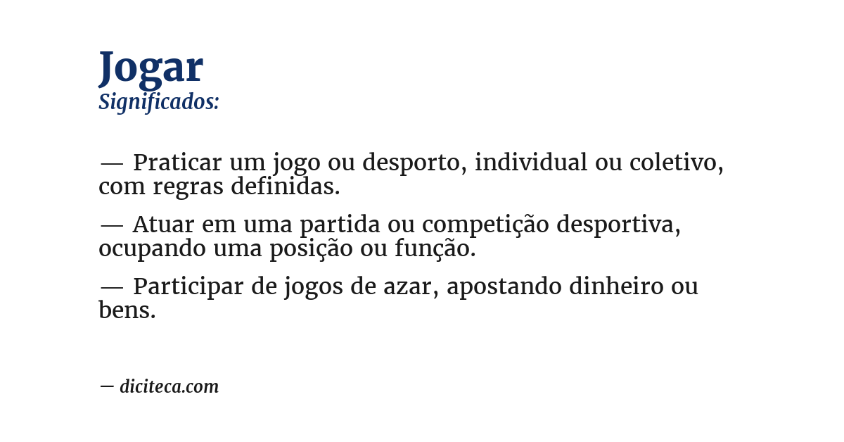 Significado de jogar
