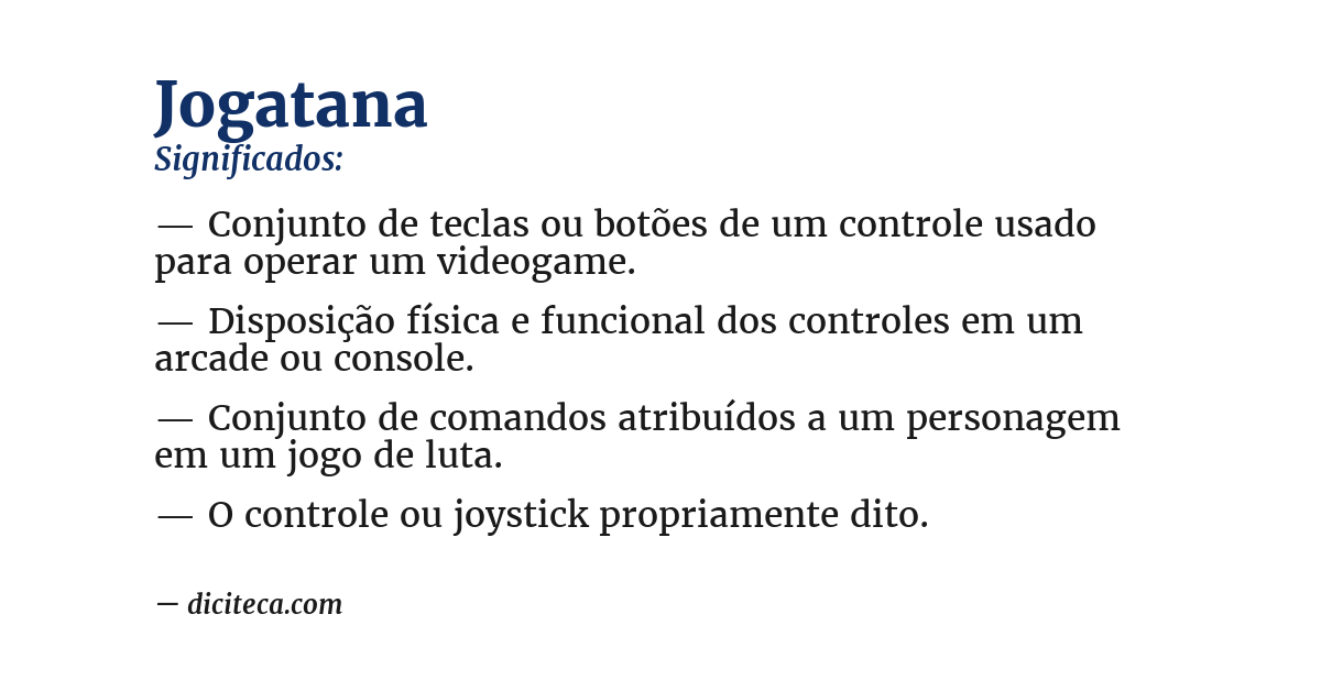Significado de jogatana