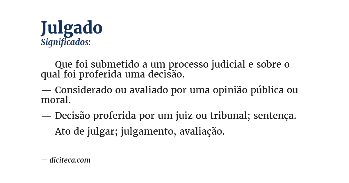 Significado de julgado