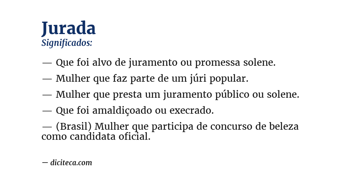 Significado de jurada