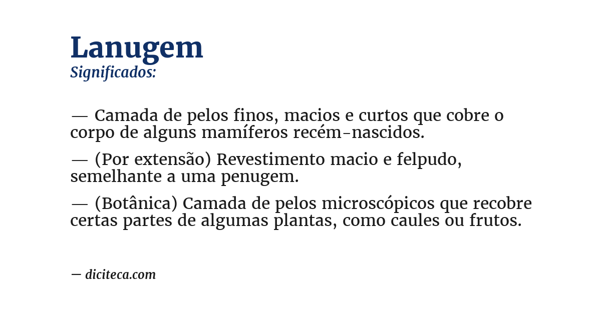 Significado de lanugem