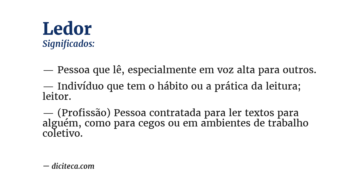 Significado de ledor