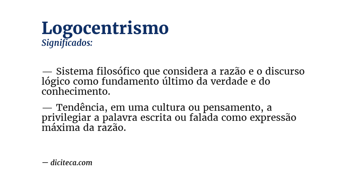 Significado de logocentrismo