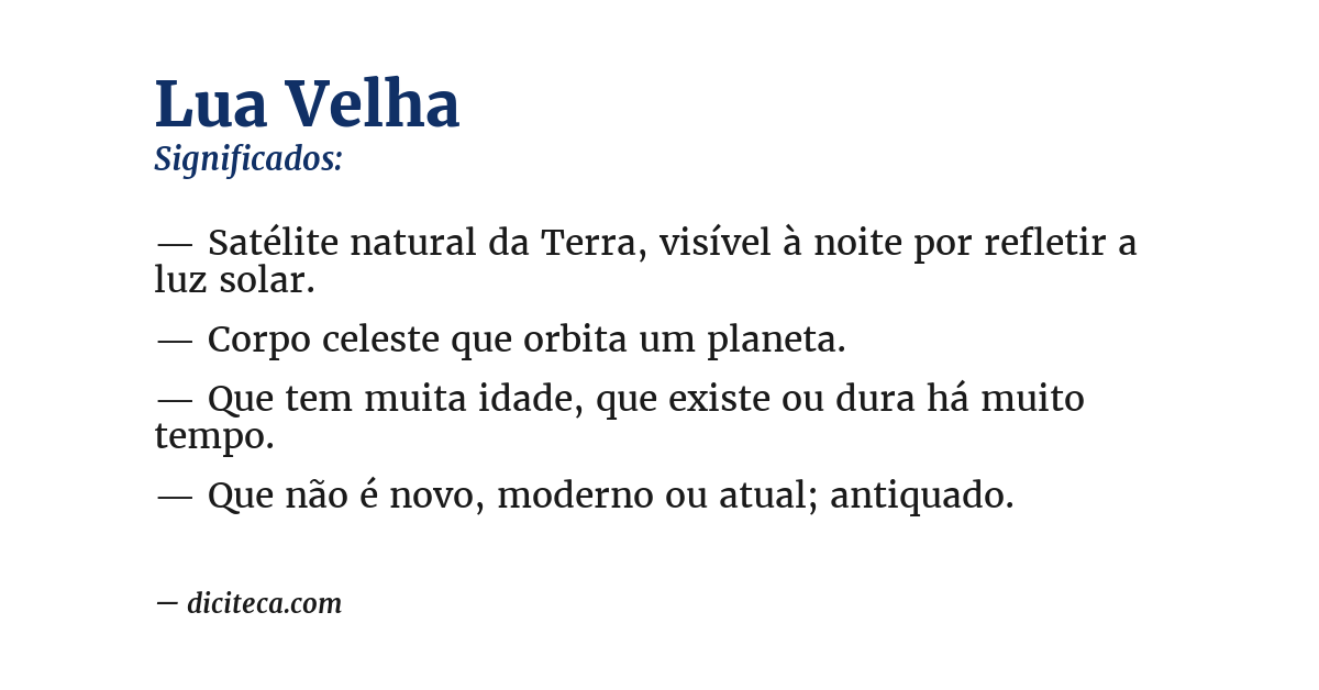 Significado de lua velha