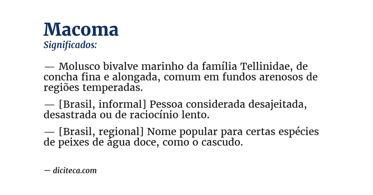 Significado de macoma
