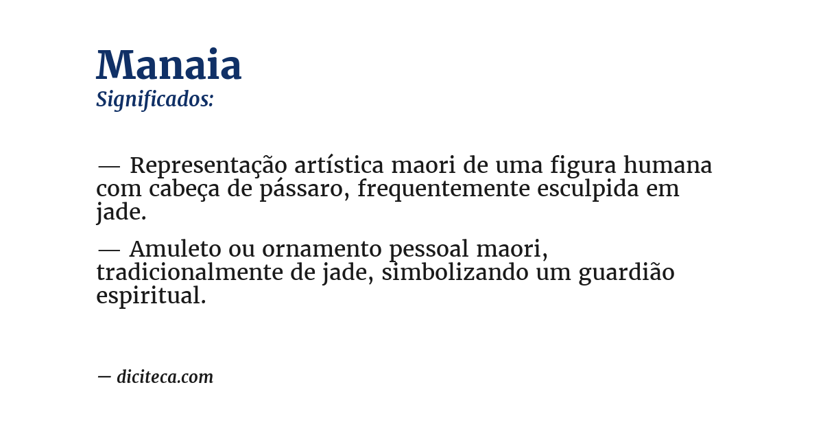 Significado de manaia