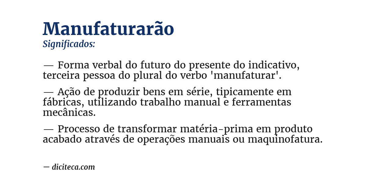 Significado de manufaturarão