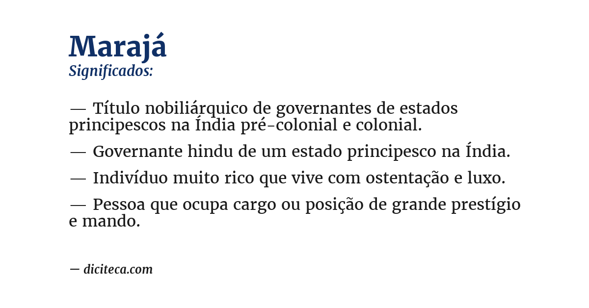 Significado de marajá