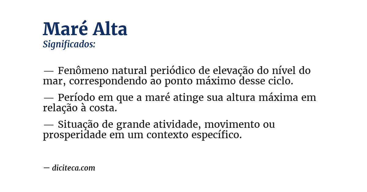 Significado de maré alta