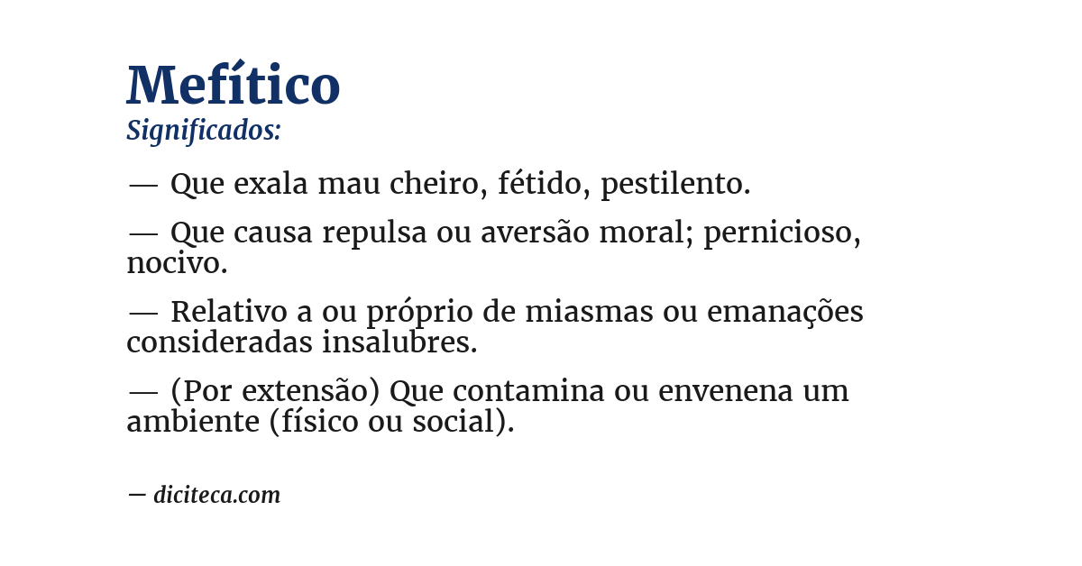 Significado de mefítico