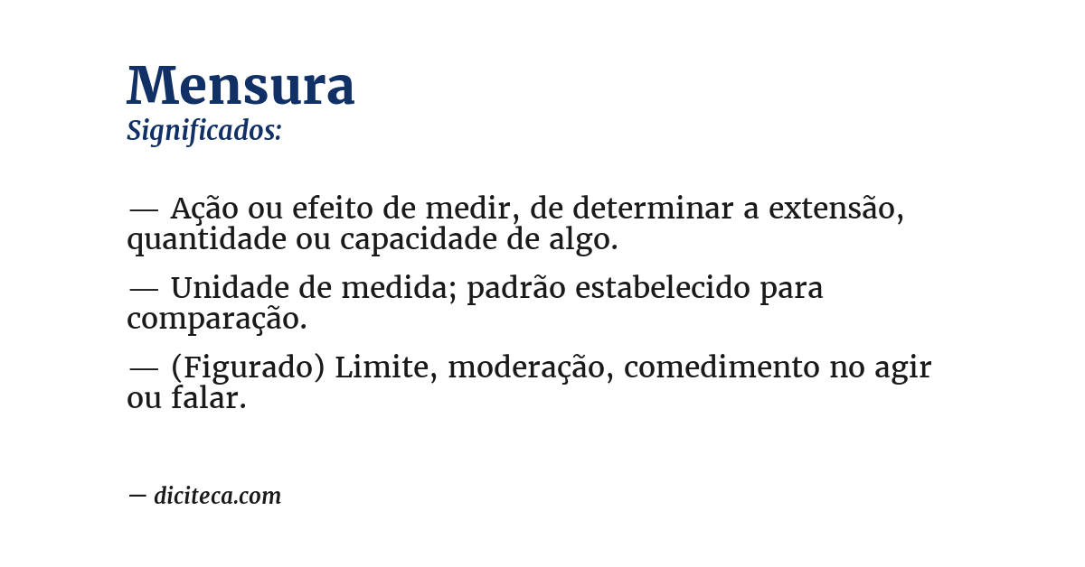 Significado de mensura
