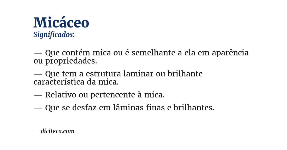 Significado de micáceo
