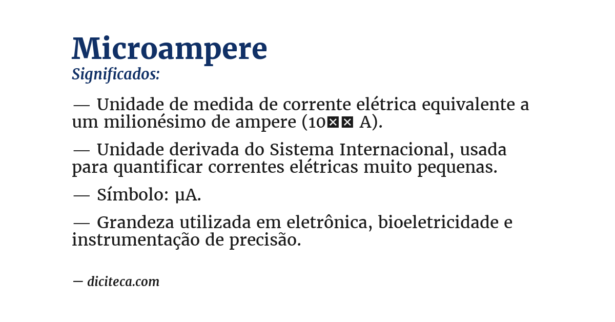 Significado de microampere