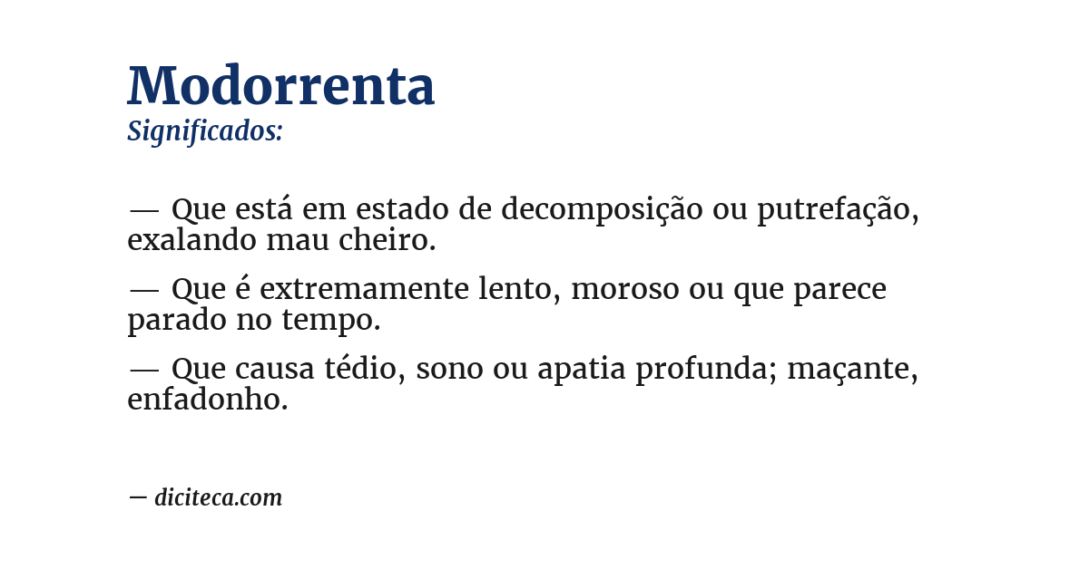 Significado de modorrenta