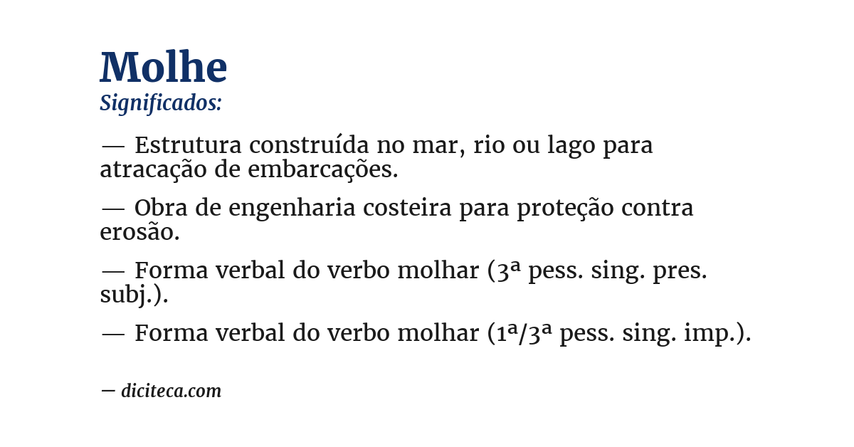 Significado de molhe