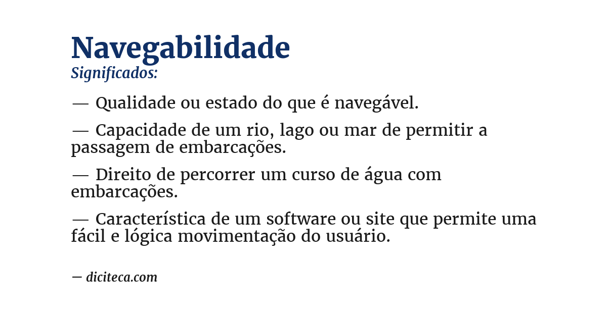 Significado de navegabilidade