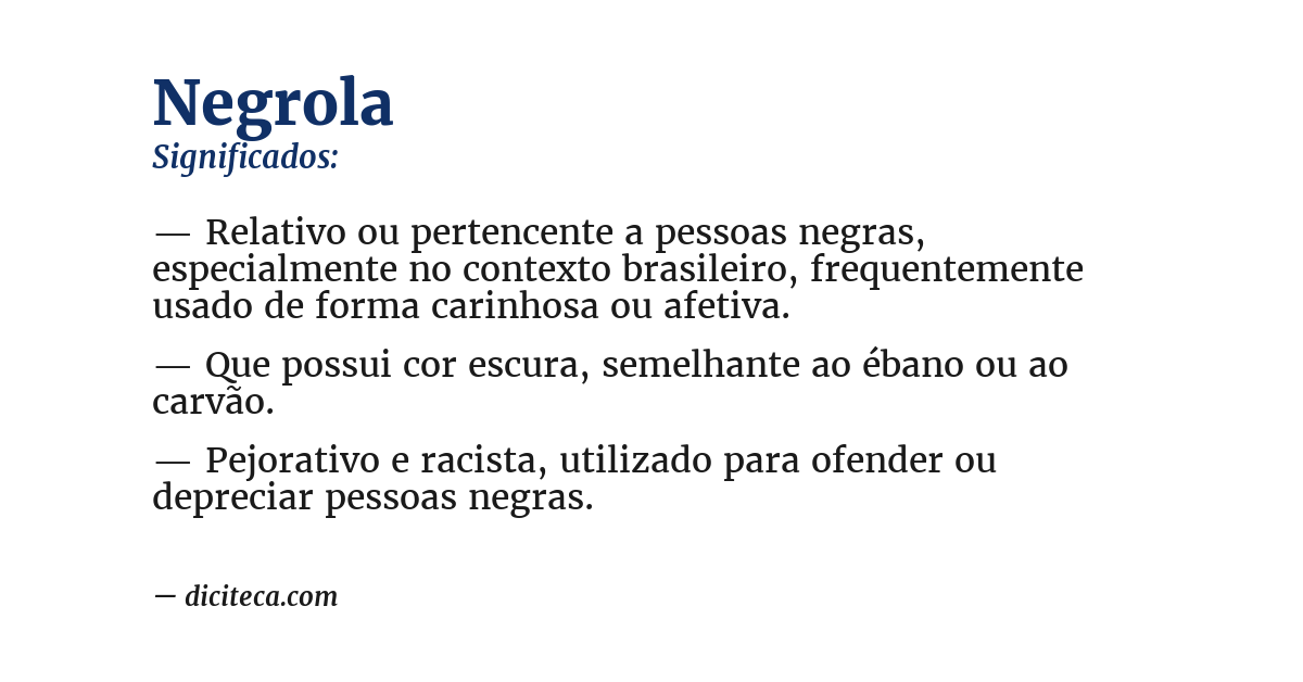 Significado de negrola