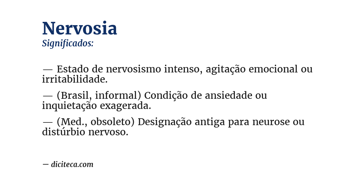 Significado de nervosia