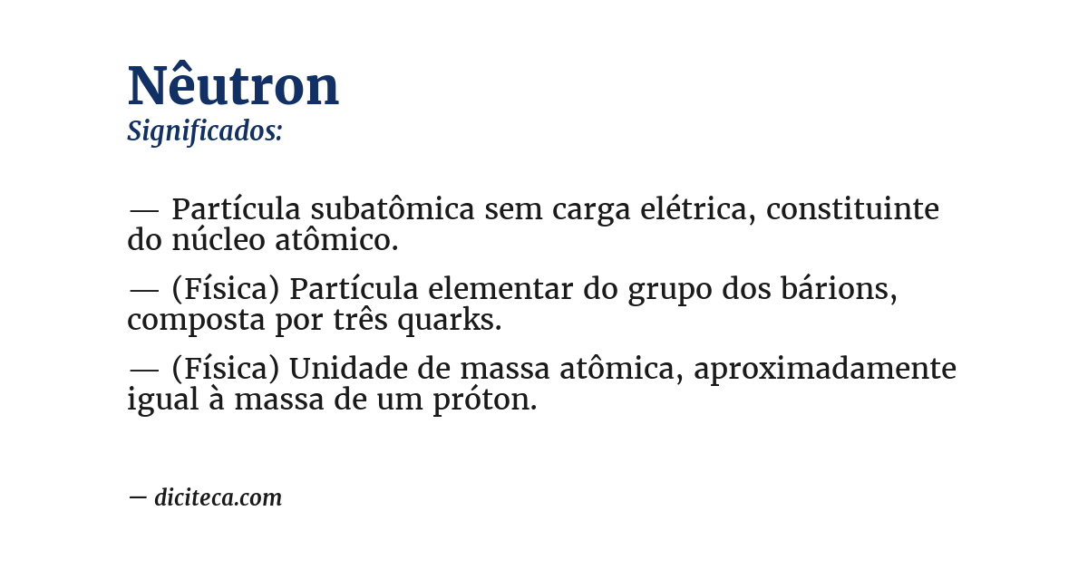 Significado de nêutron