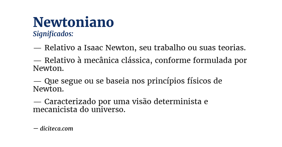 Significado de newtoniano