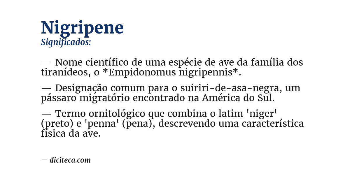 Significado de nigripene