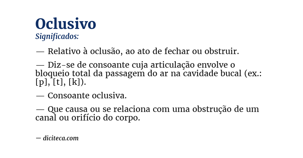 Significado de oclusivo