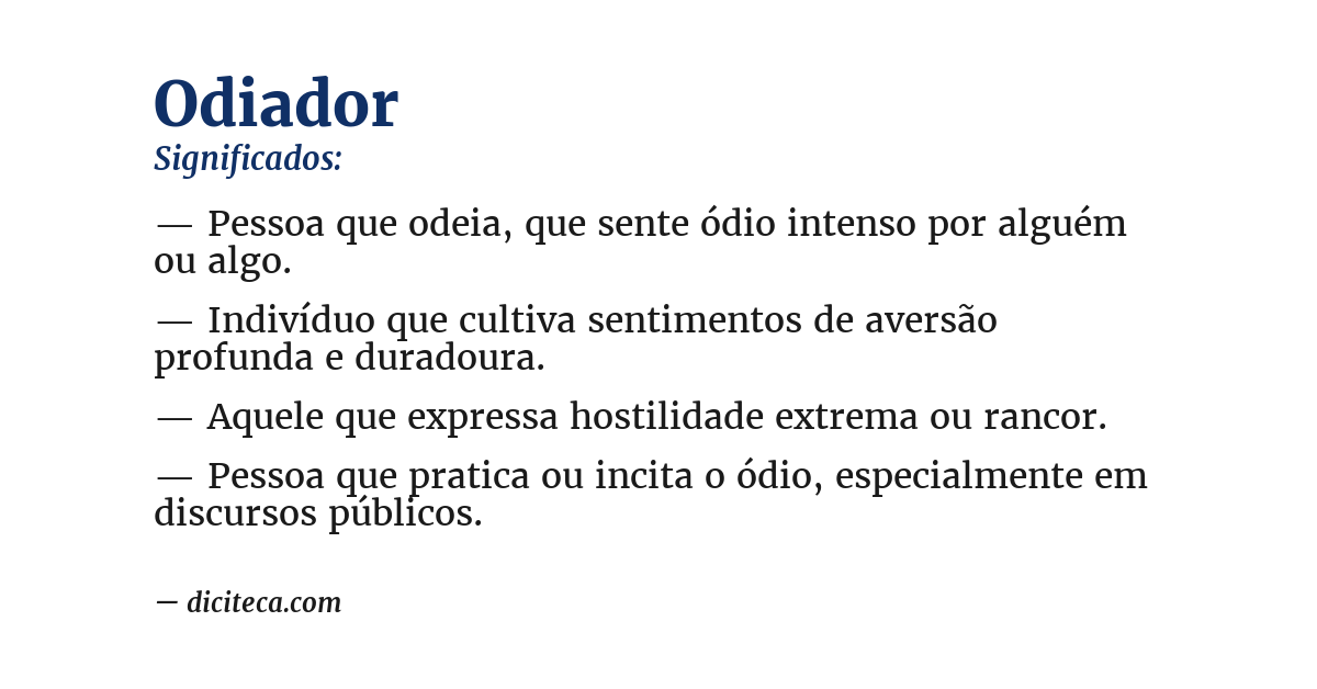 Significado de odiador