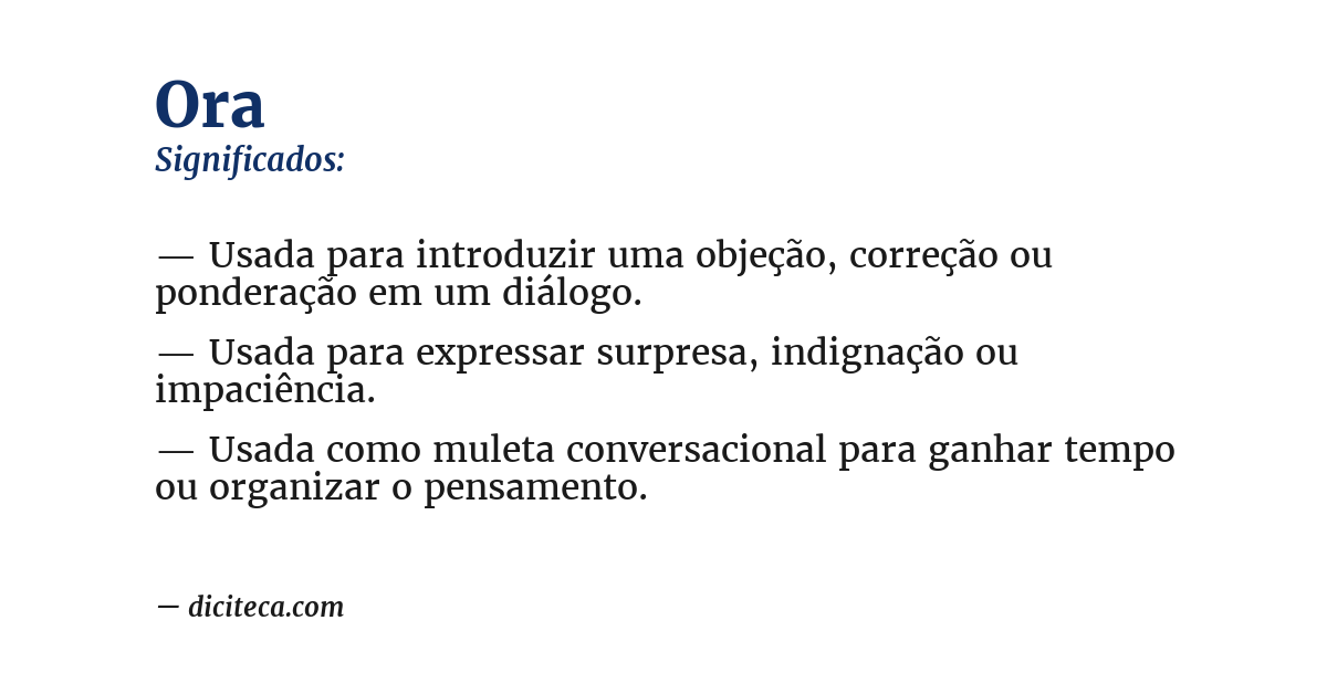 Significado de ora