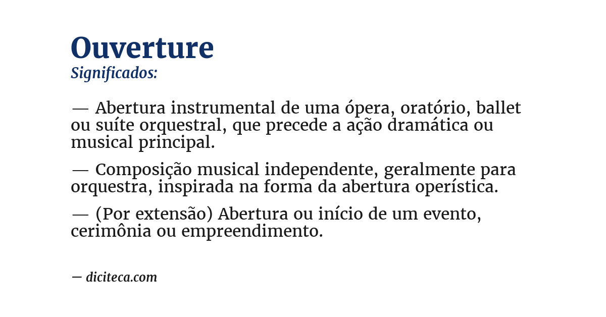 Significado de ouverture